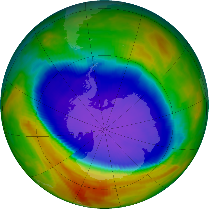 Antarctic ozone map for 26 September 1996